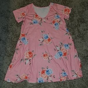 Pink floral dress